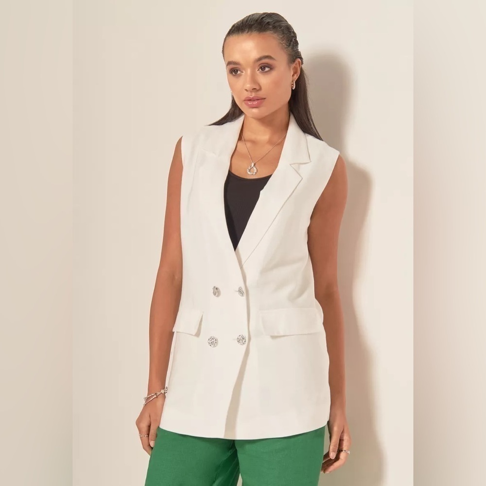 BOA Because of Alice Double Breasted Waistcoat in Cream